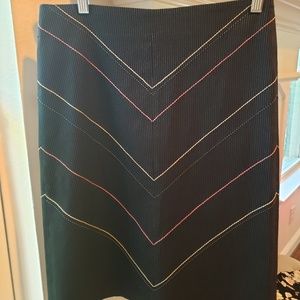 Black Pinstriped Pencil Skirt Size 2